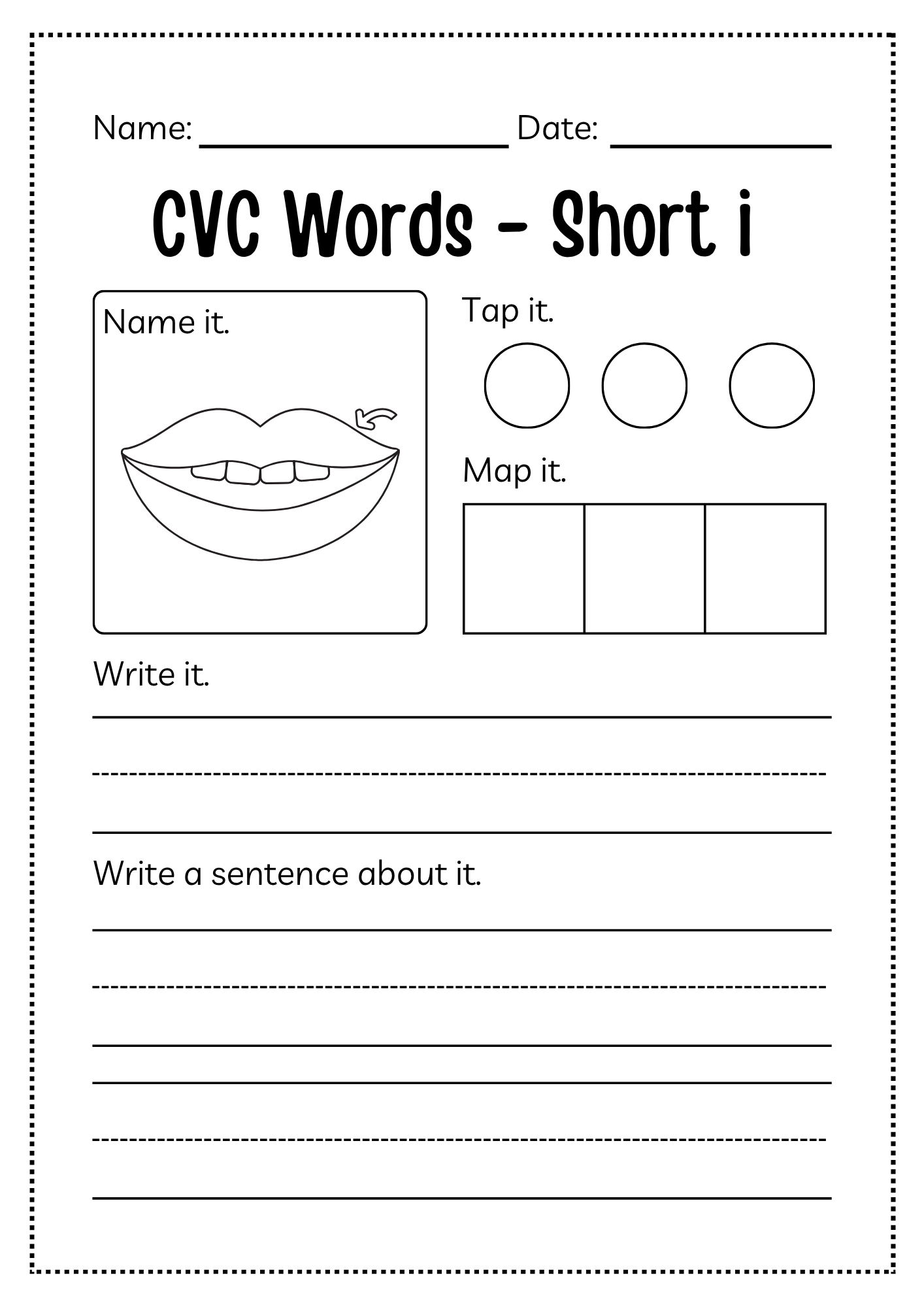 CVC Word Workbook 76 pages | Printable Phonics Activities