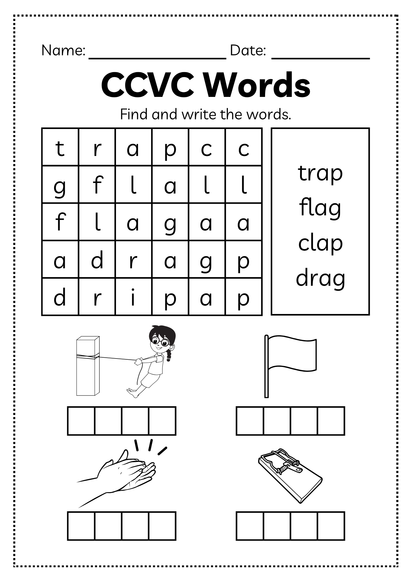 CCVC Word Workbook 53 pages | Printable Phonics Activities