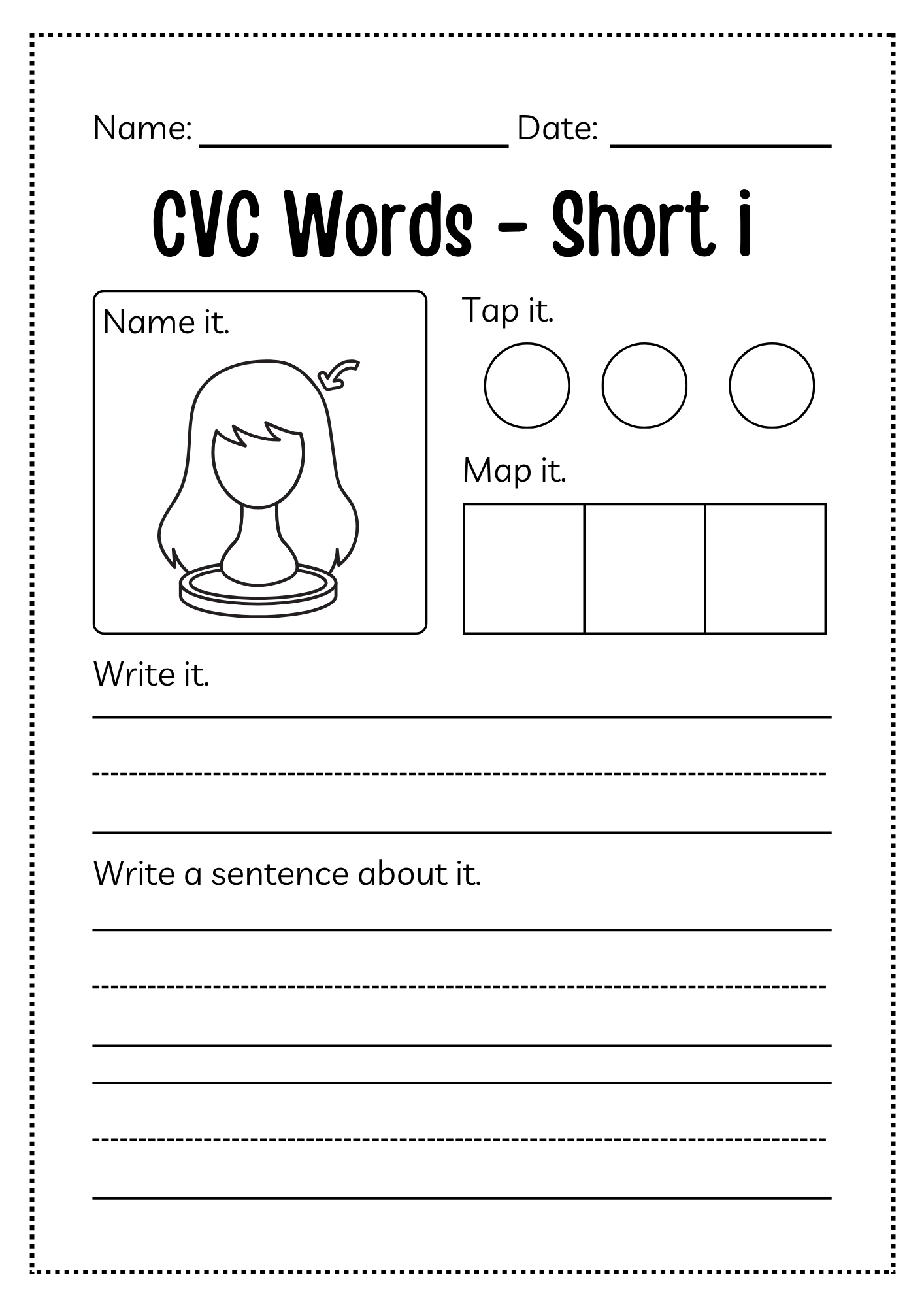 CVC Word Workbook 76 pages | Printable Phonics Activities