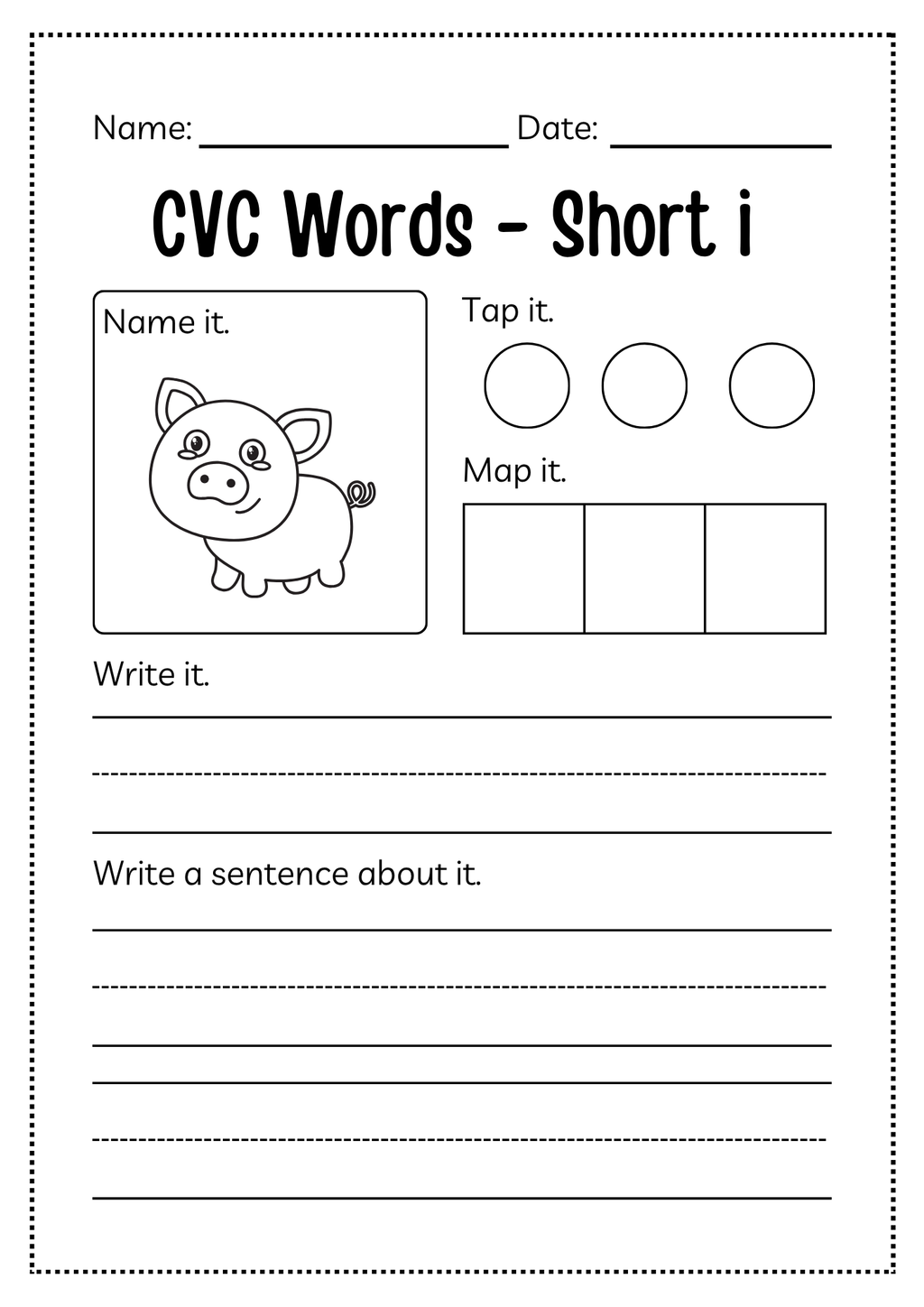 CVC Word Workbook 76 pages | Printable Phonics Activities