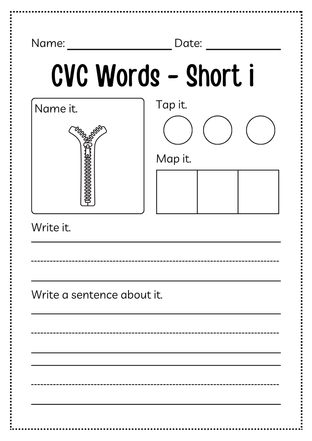 CVC Word Workbook 76 pages | Printable Phonics Activities