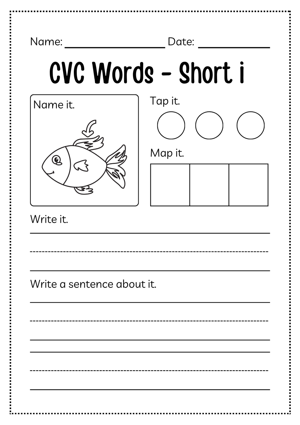 CVC Word Workbook 76 pages | Printable Phonics Activities