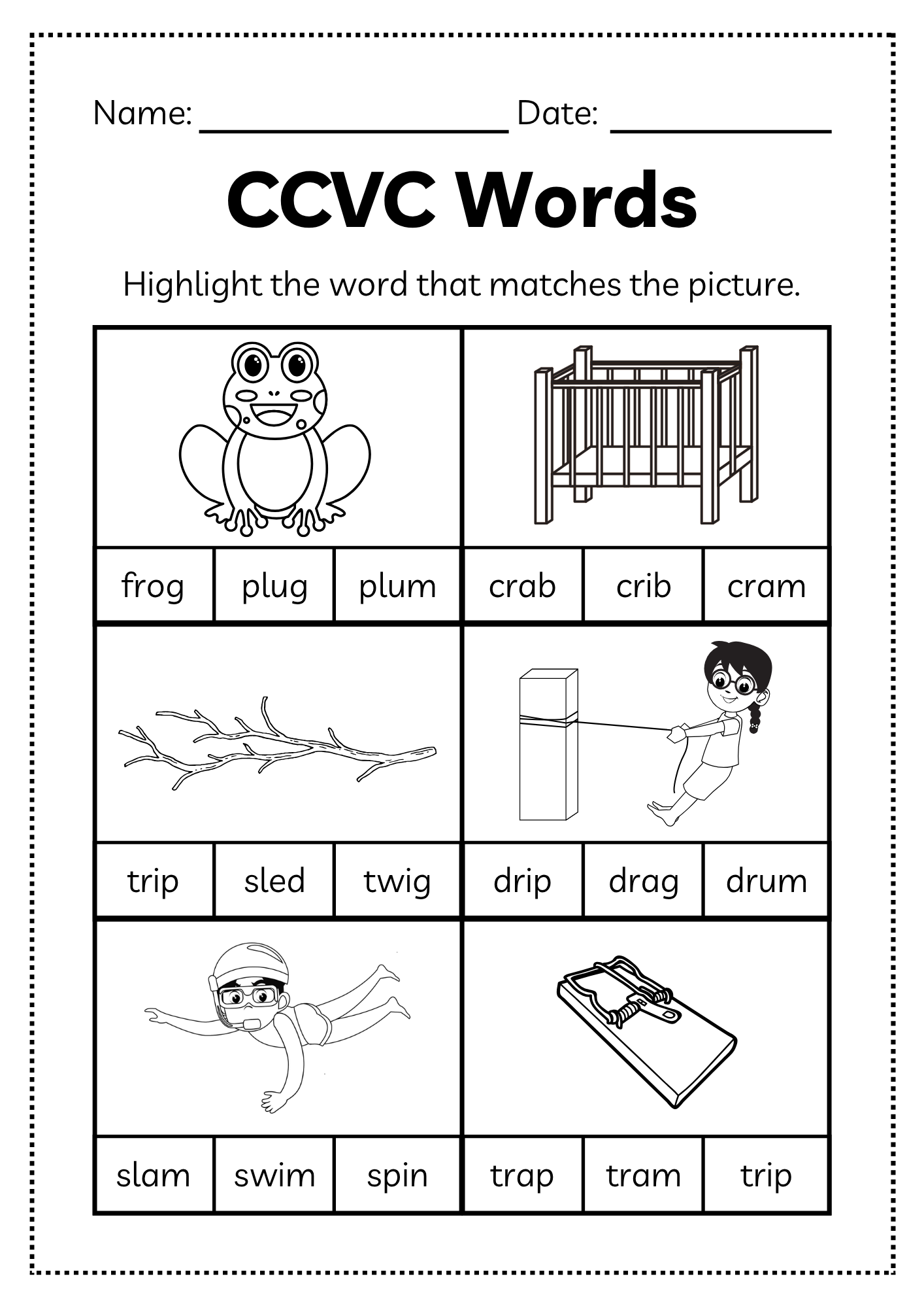 CCVC Word Workbook 53 pages | Printable Phonics Activities