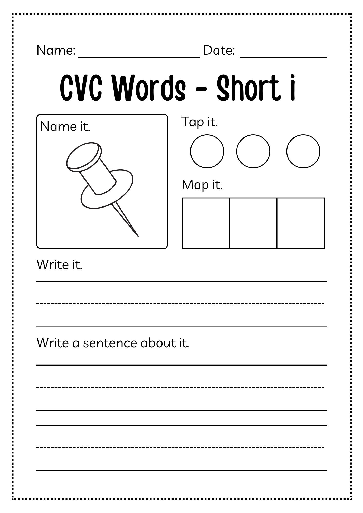 CVC Word Workbook 76 pages | Printable Phonics Activities