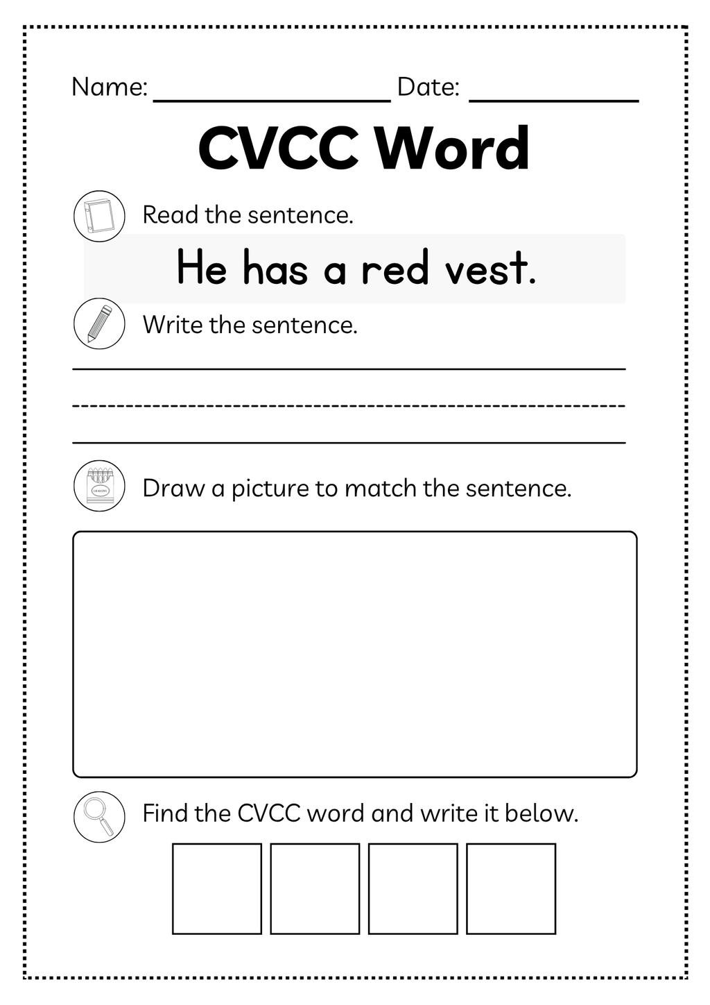 CVCC Word Workbook 46 pages | Printable Phonics Activities