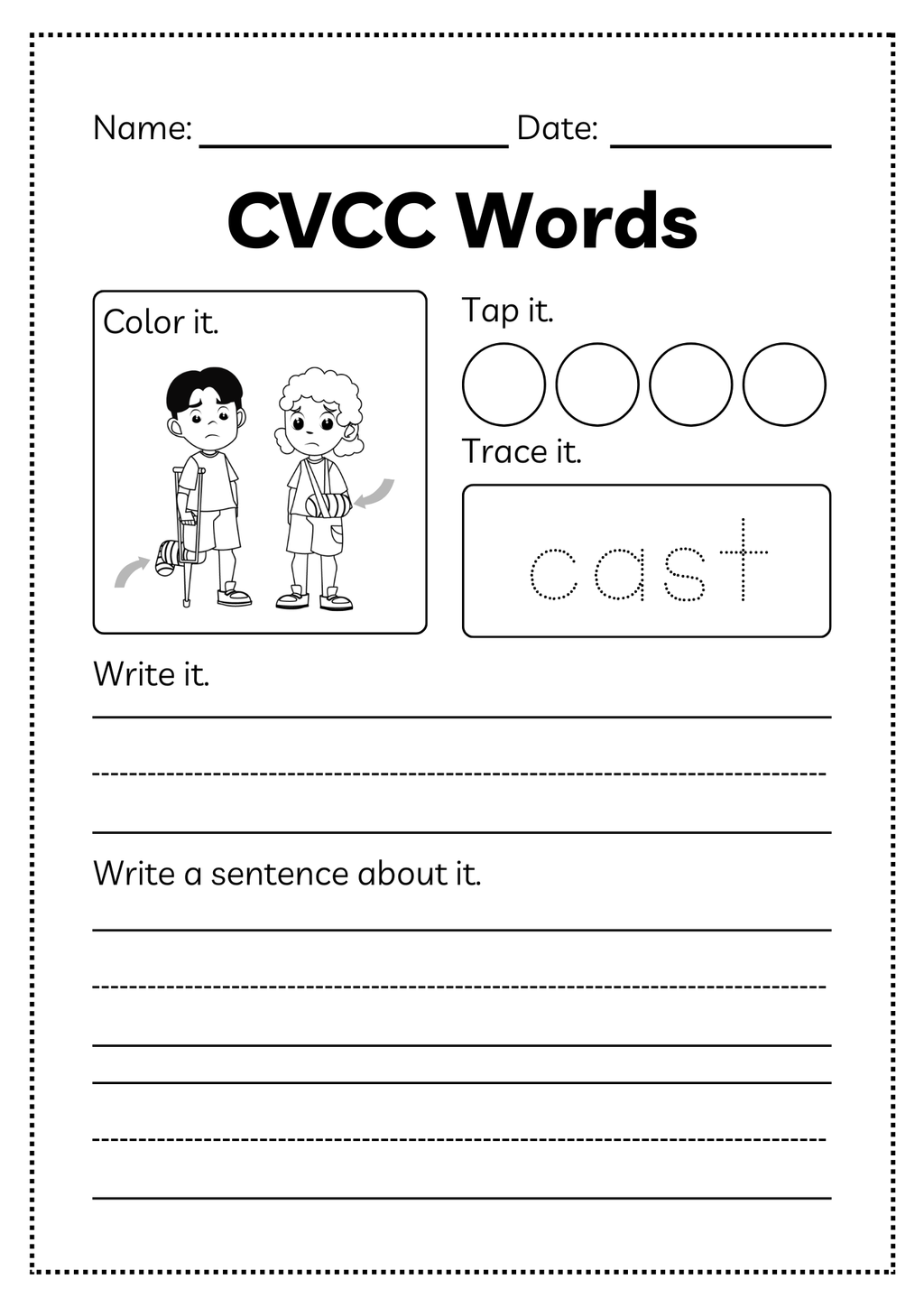 CVCC Word Workbook 46 pages | Printable Phonics Activities