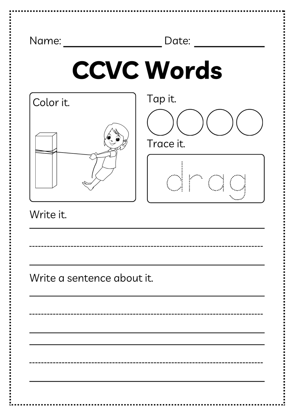 CCVC Word Workbook 53 pages | Printable Phonics Activities