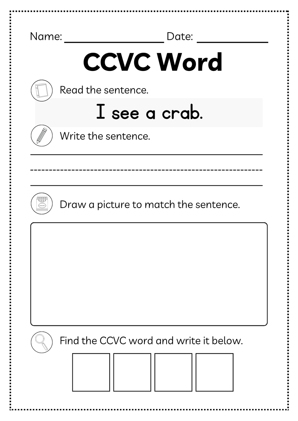 CCVC Word Workbook 53 pages | Printable Phonics Activities