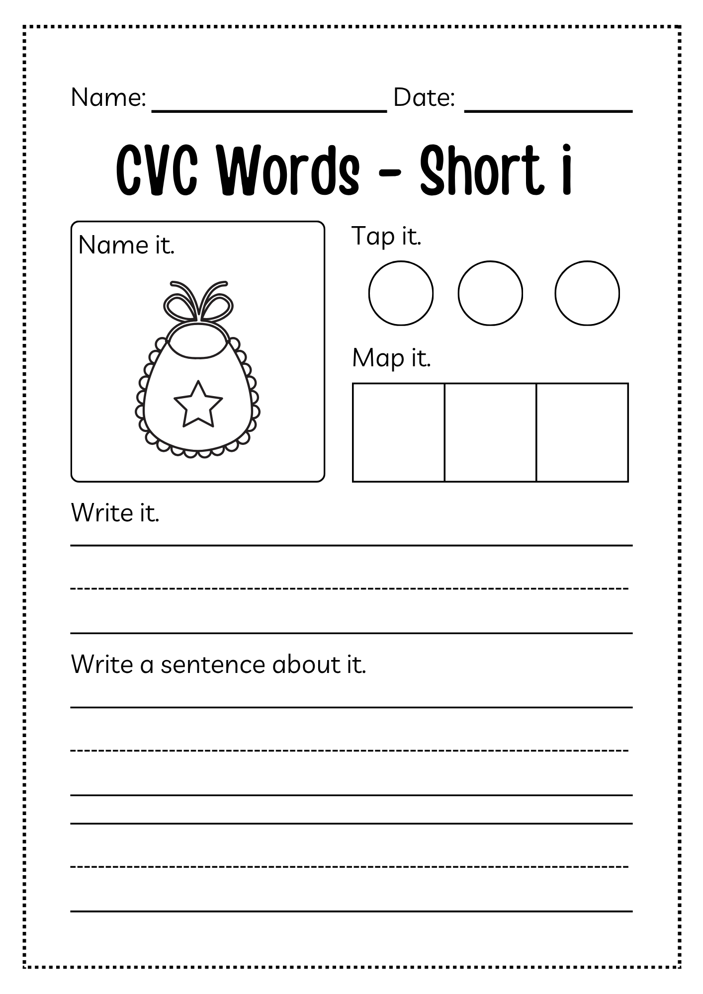 CVC Word Workbook 76 pages | Printable Phonics Activities