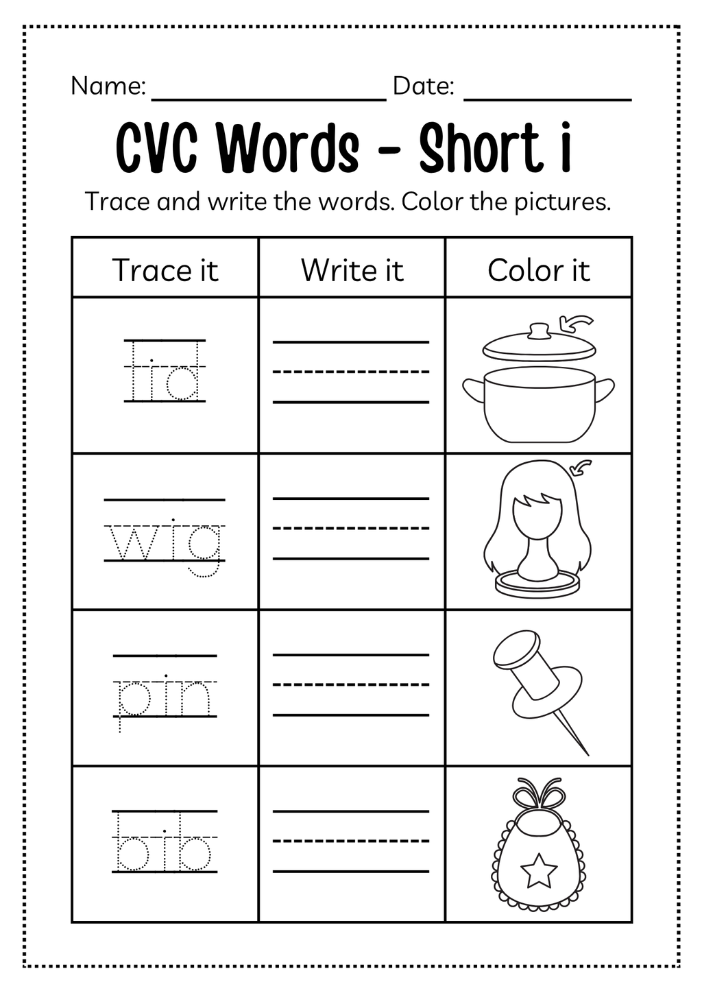 CVC Word Workbook 76 pages | Printable Phonics Activities