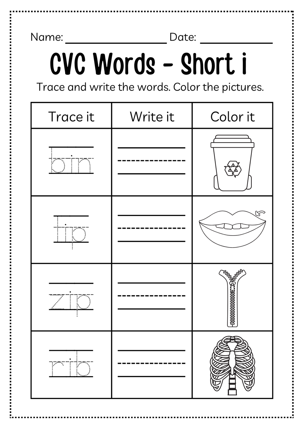 CVC Word Workbook 76 pages | Printable Phonics Activities