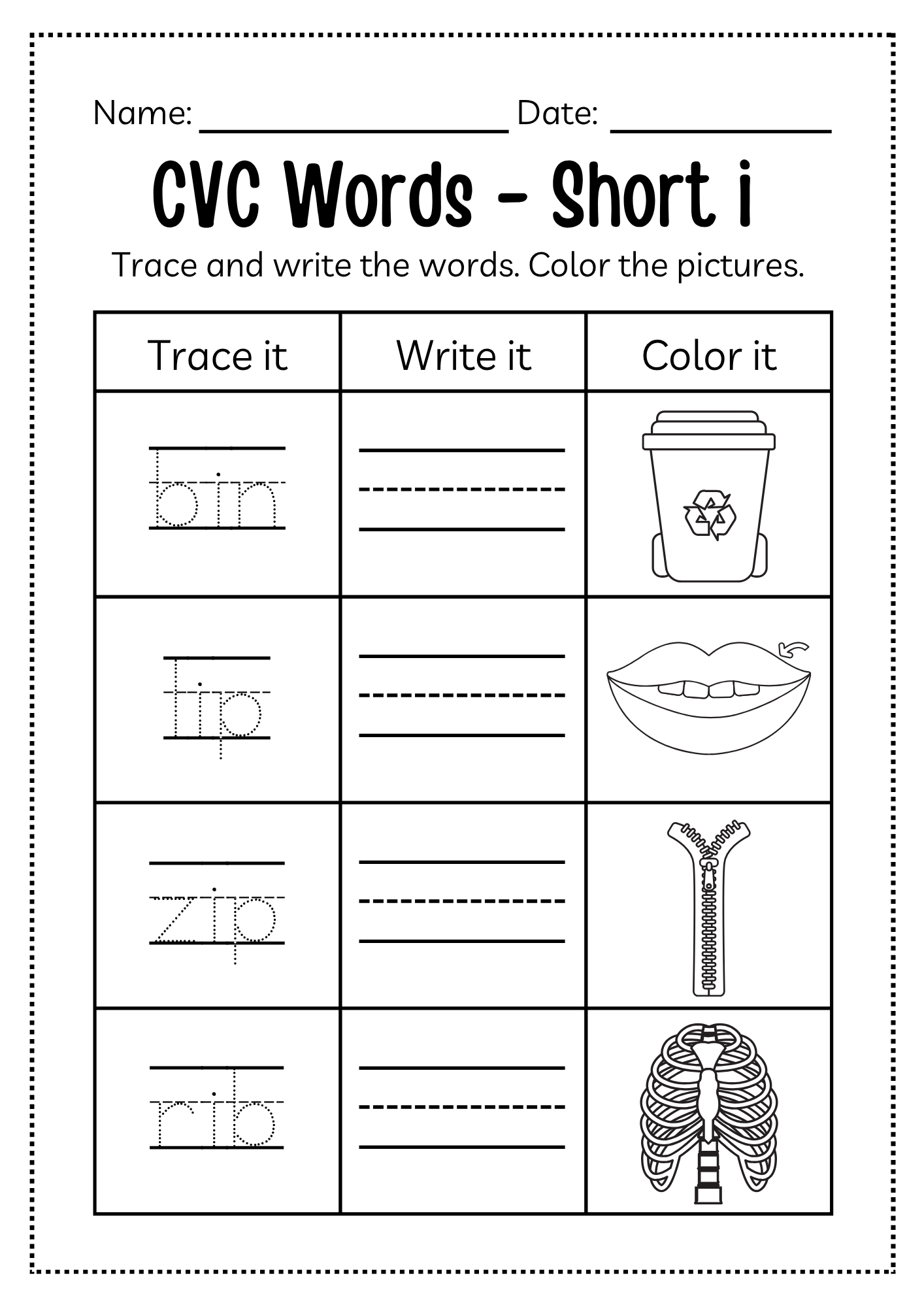CVC Word Workbook 76 pages | Printable Phonics Activities