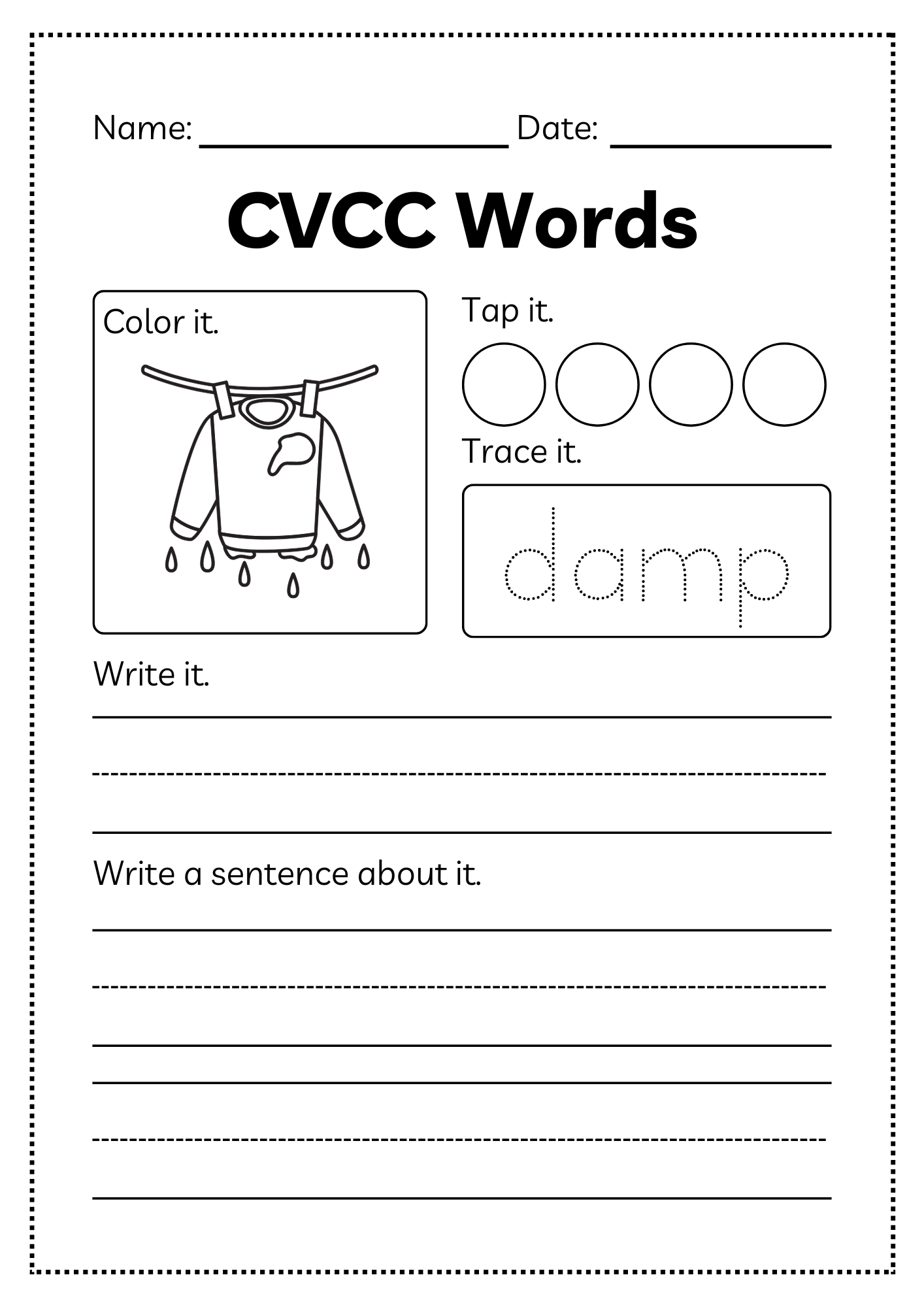 CVCC Word Workbook 46 pages | Printable Phonics Activities