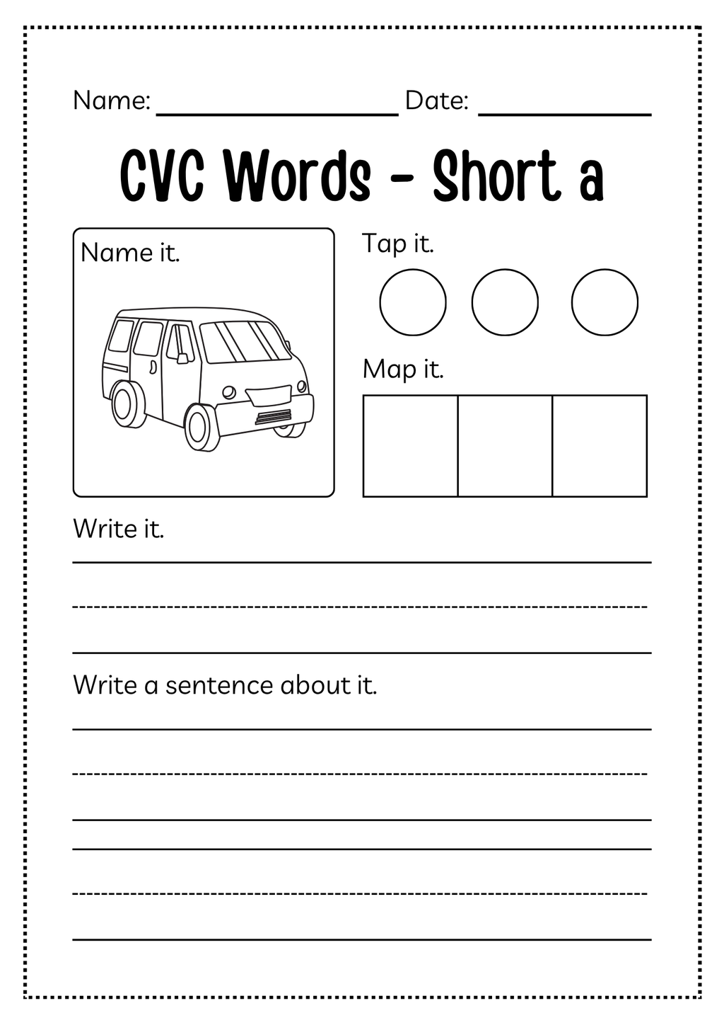 CVC Word Workbook 76 pages | Printable Phonics Activities