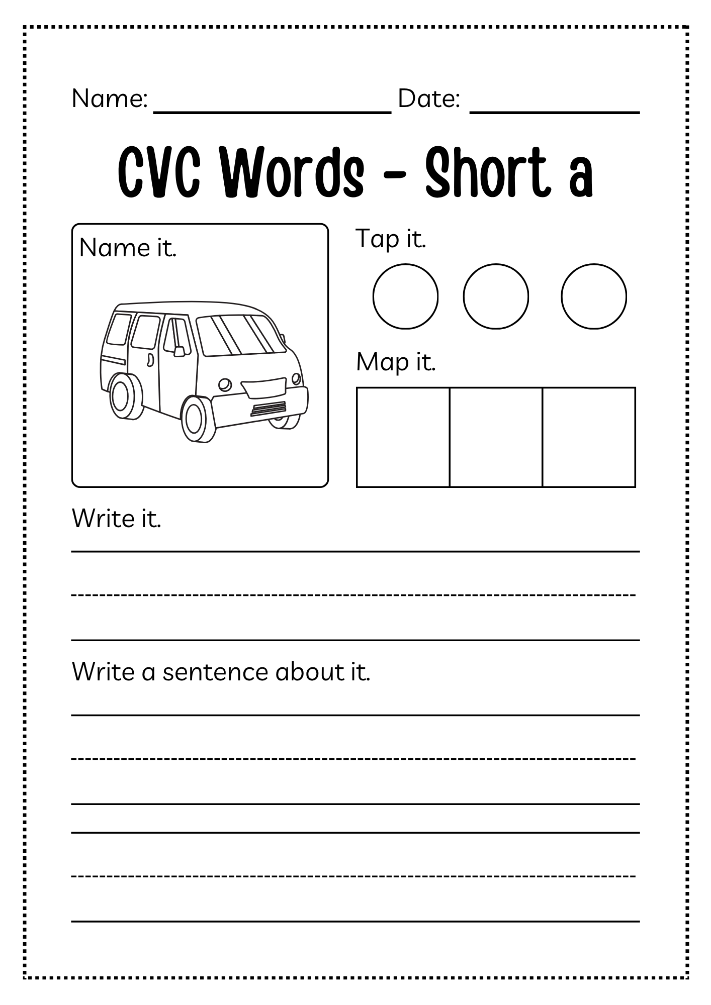 CVC Word Workbook 76 pages | Printable Phonics Activities