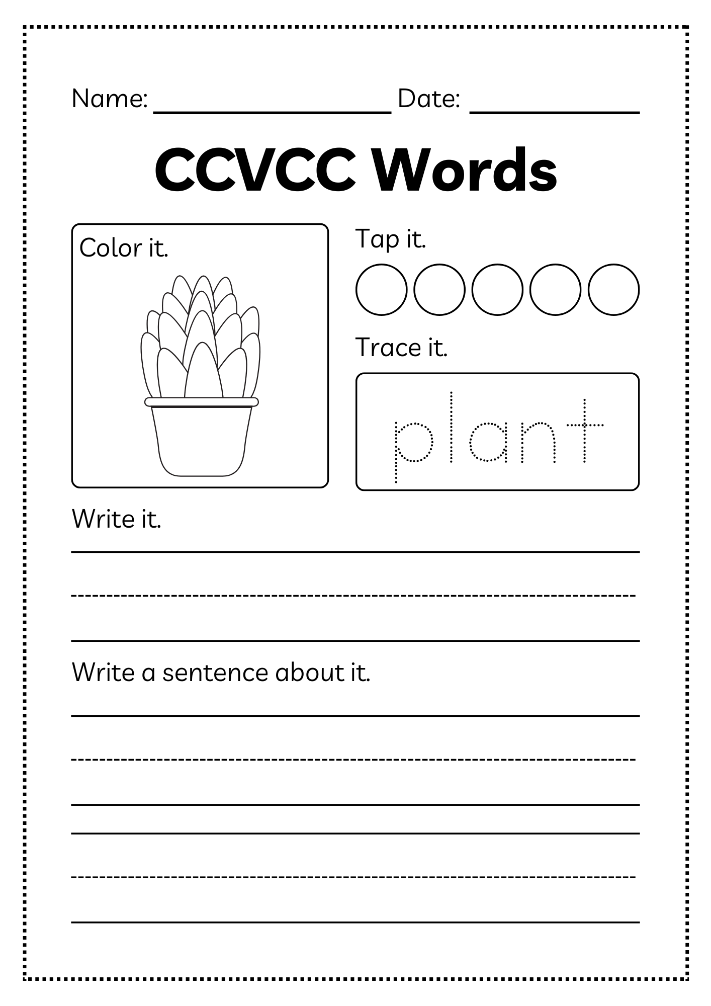 CCVCC Word Workbook 35 pages | Printable Phonics Activities