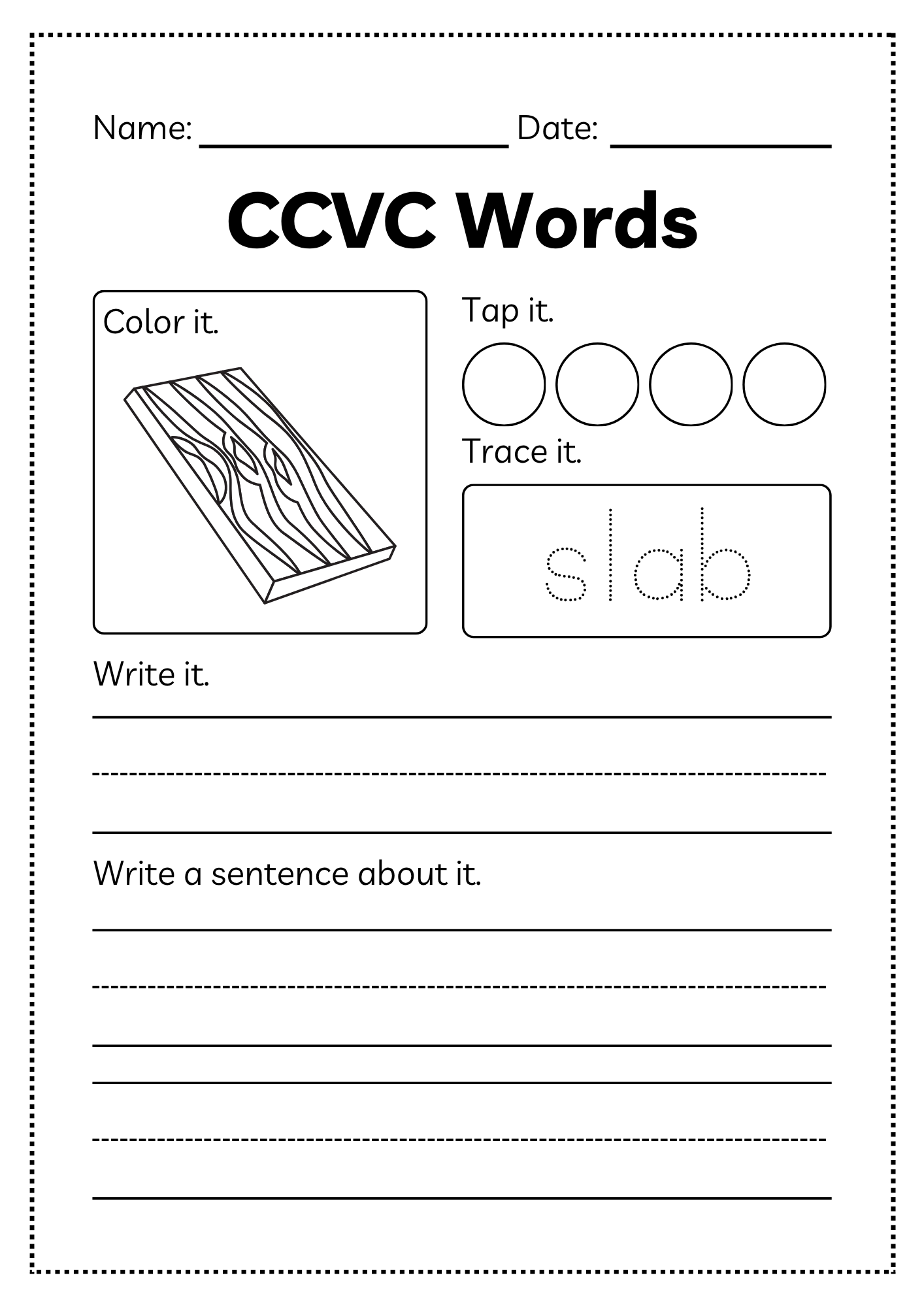 CCVC Word Workbook 53 pages | Printable Phonics Activities