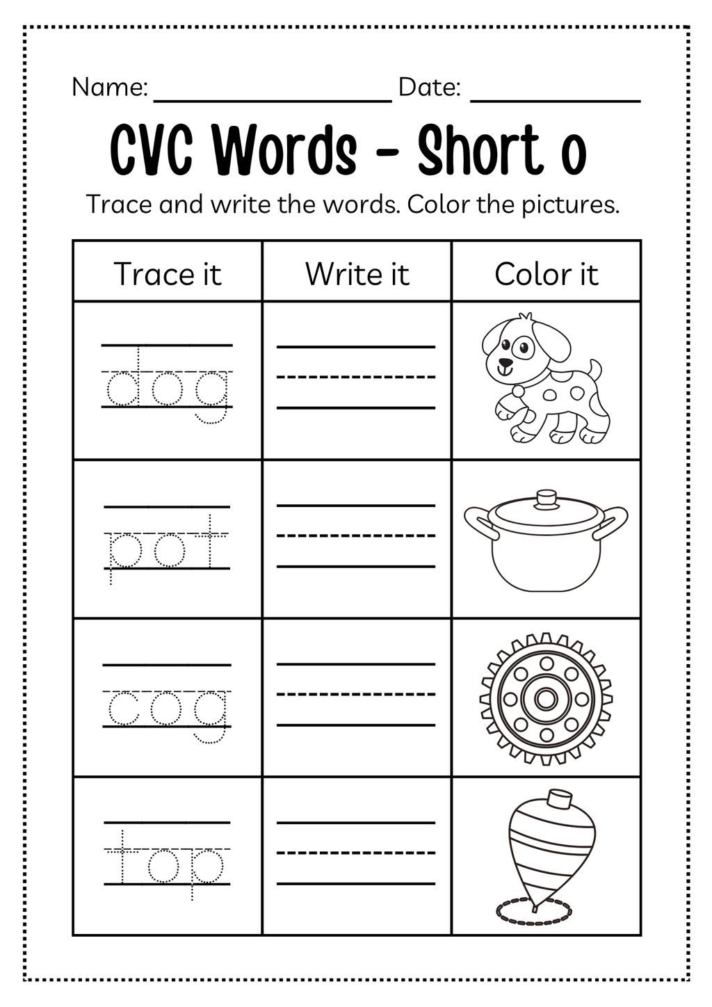CVC Word Workbook 76 pages | Printable Phonics Activities