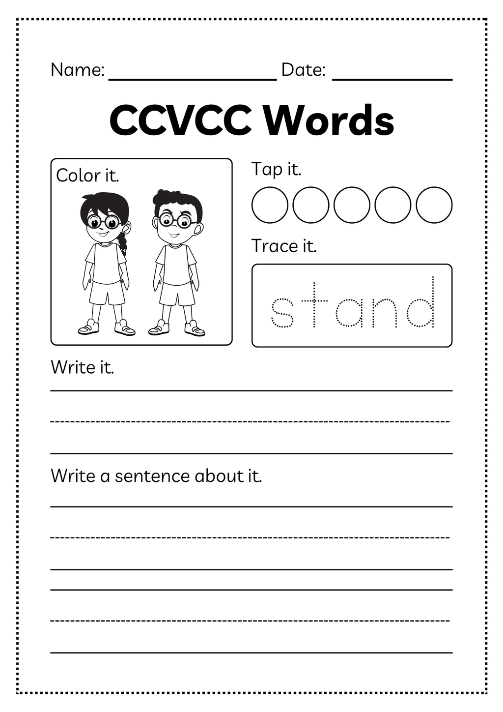 CCVCC Word Workbook 35 pages | Printable Phonics Activities