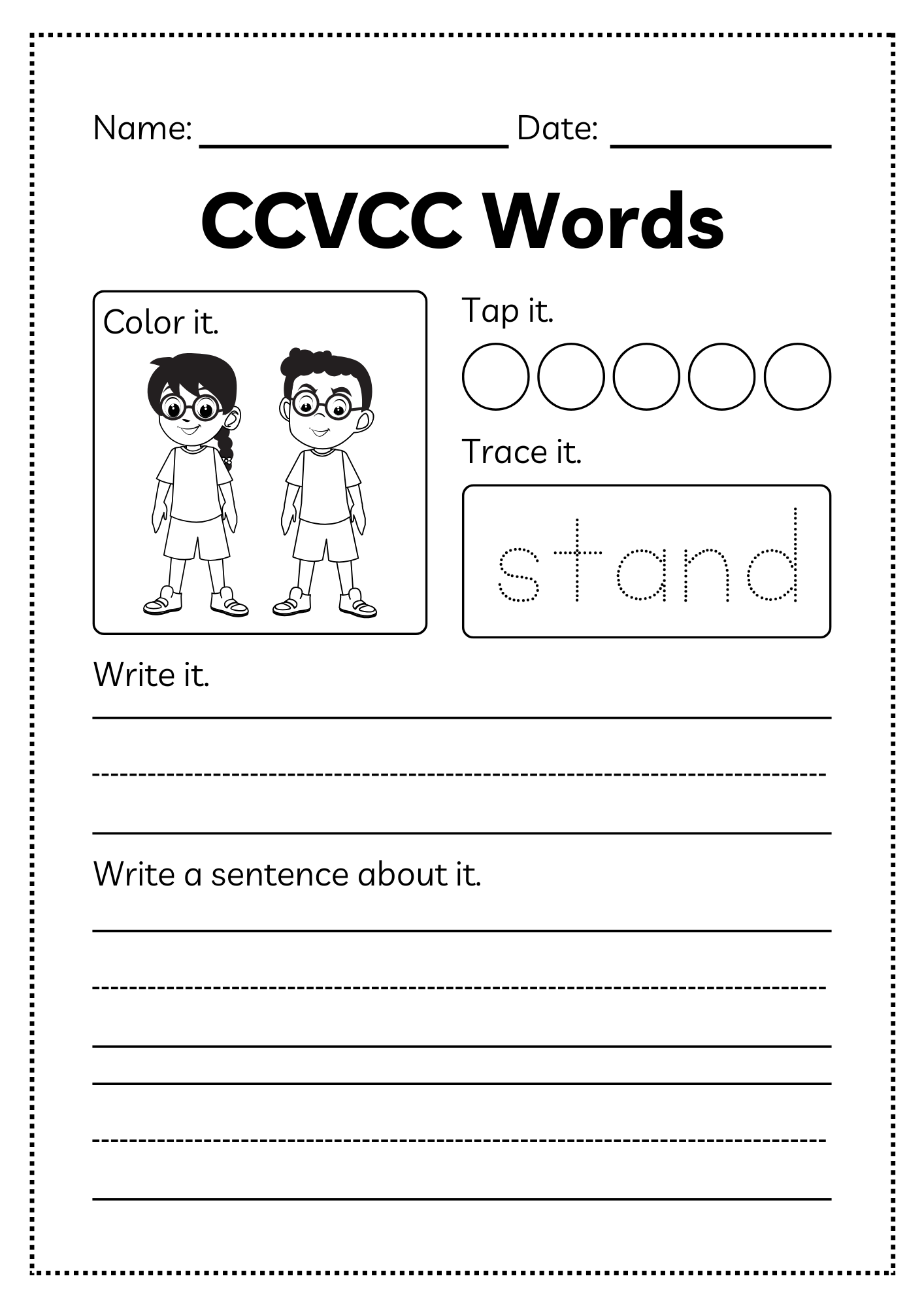 CCVCC Word Workbook 35 pages | Printable Phonics Activities