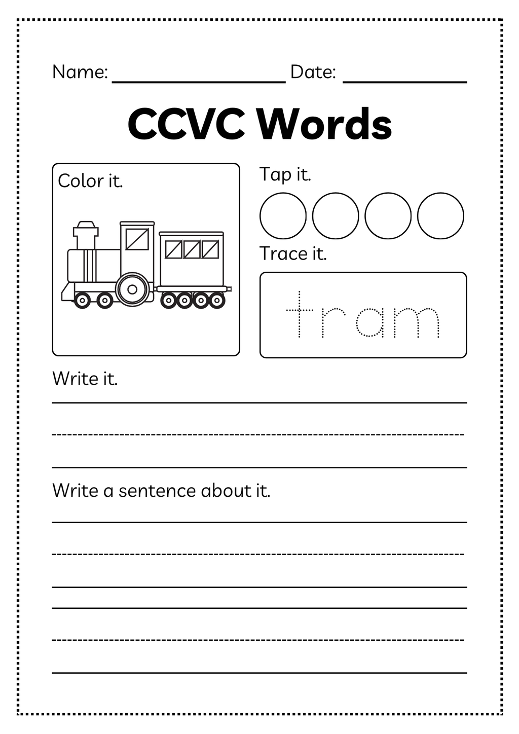 CCVC Word Workbook 53 pages | Printable Phonics Activities