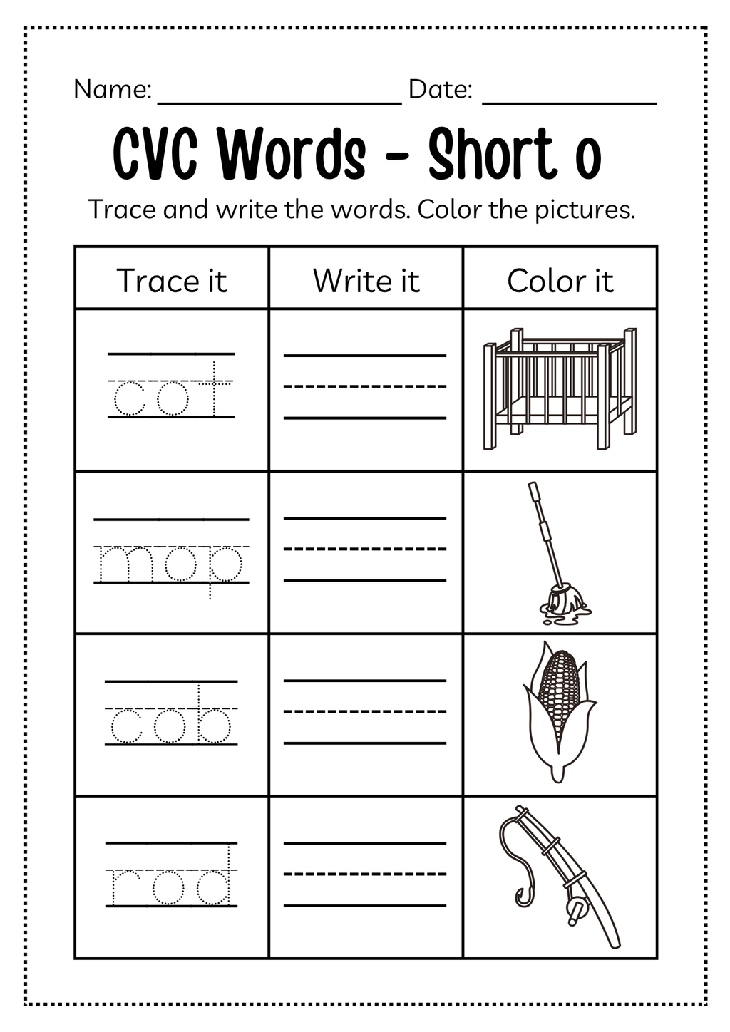 CVC Word Workbook 76 pages | Printable Phonics Activities