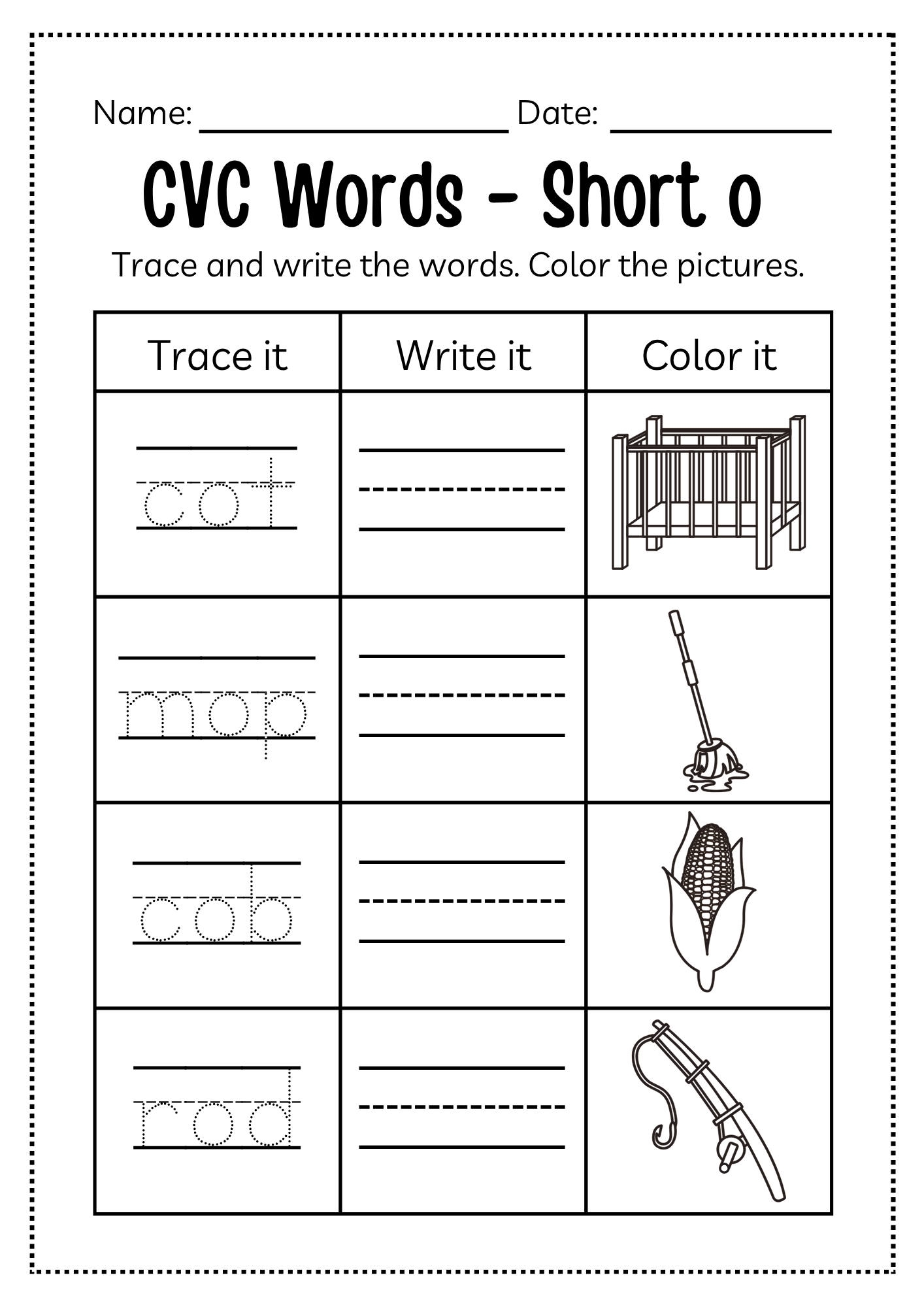 CVC Word Workbook 76 pages | Printable Phonics Activities