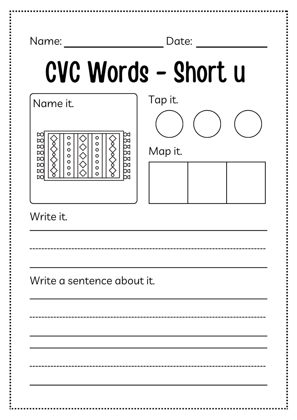 CVC Word Workbook 76 pages | Printable Phonics Activities