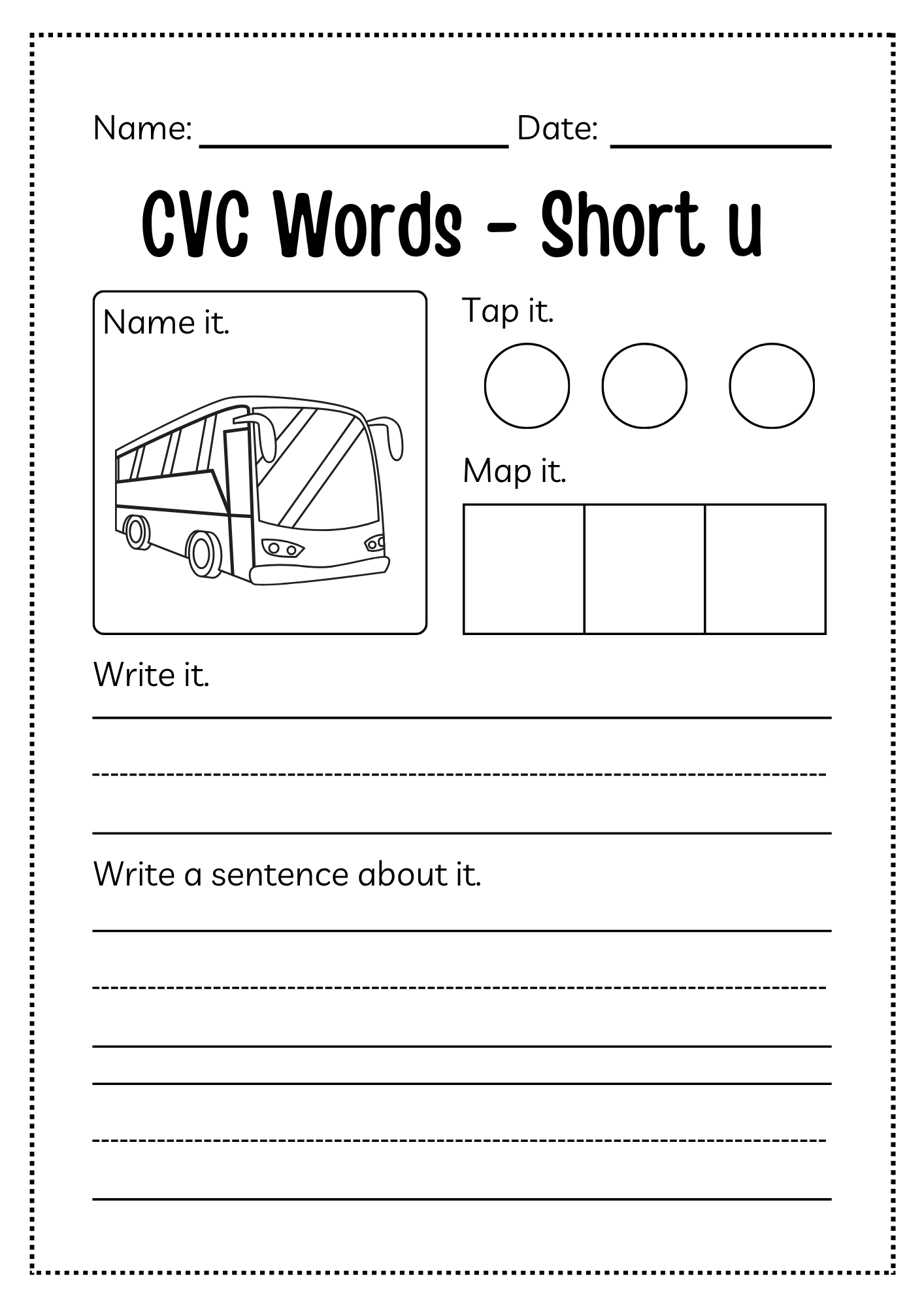 CVC Word Workbook 76 pages | Printable Phonics Activities