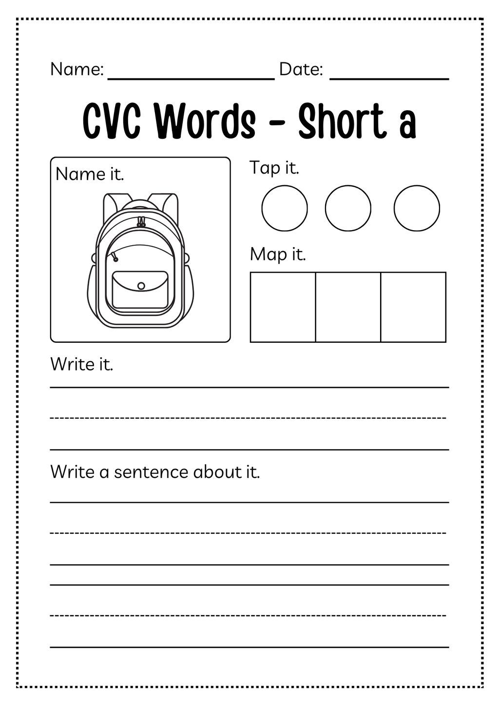 CVC Word Workbook 76 pages | Printable Phonics Activities