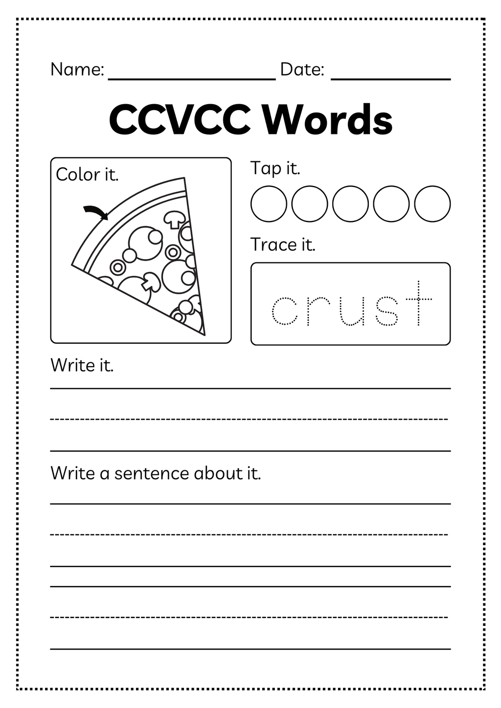 CCVCC Word Workbook 35 pages | Printable Phonics Activities