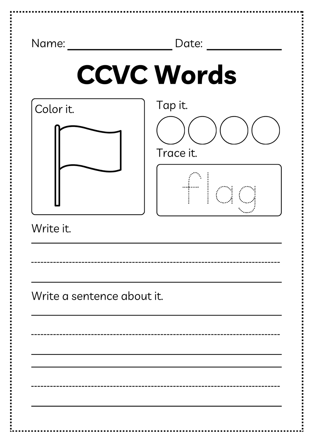 CCVC Word Workbook 53 pages | Printable Phonics Activities