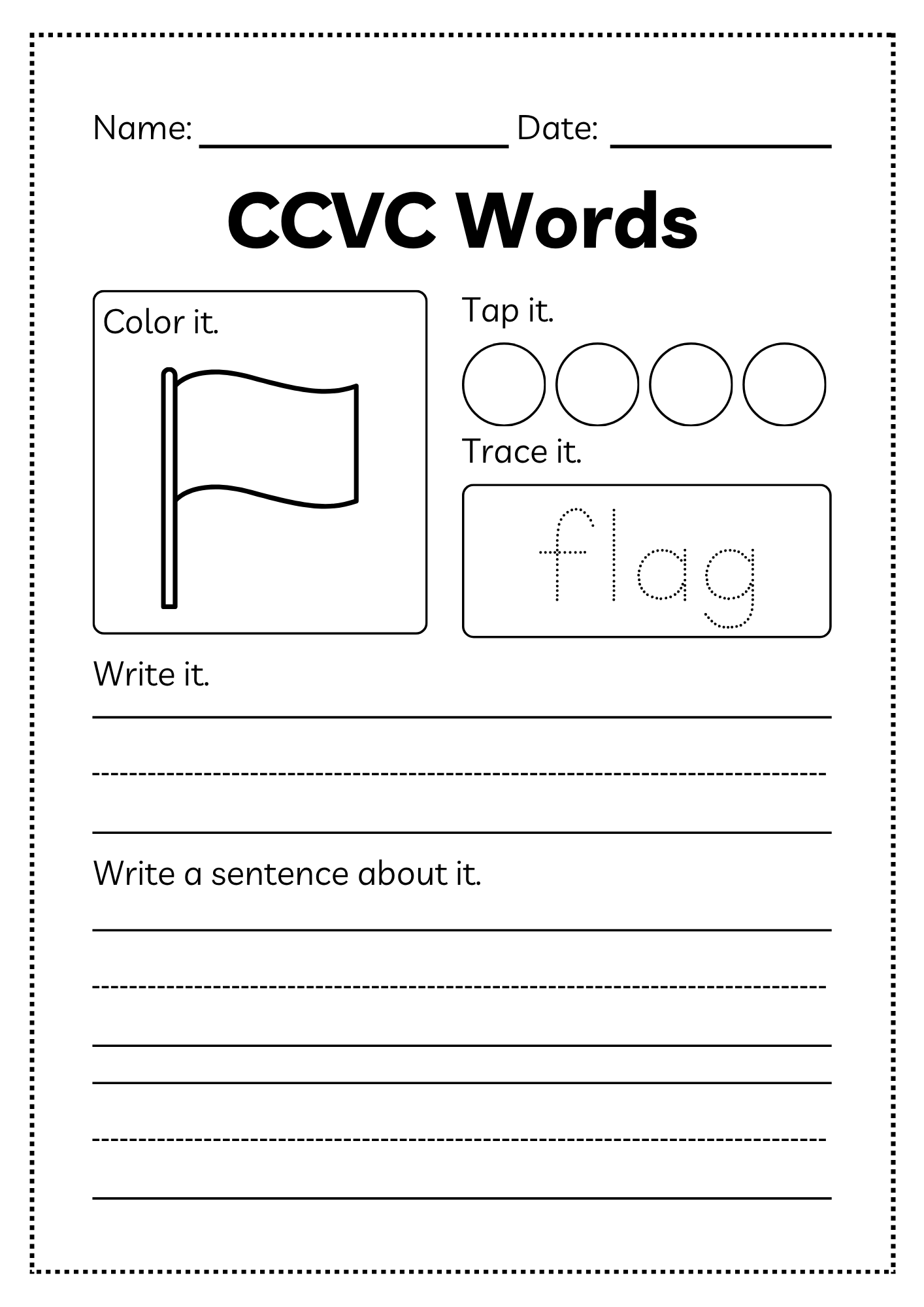 CCVC Word Workbook 53 pages | Printable Phonics Activities
