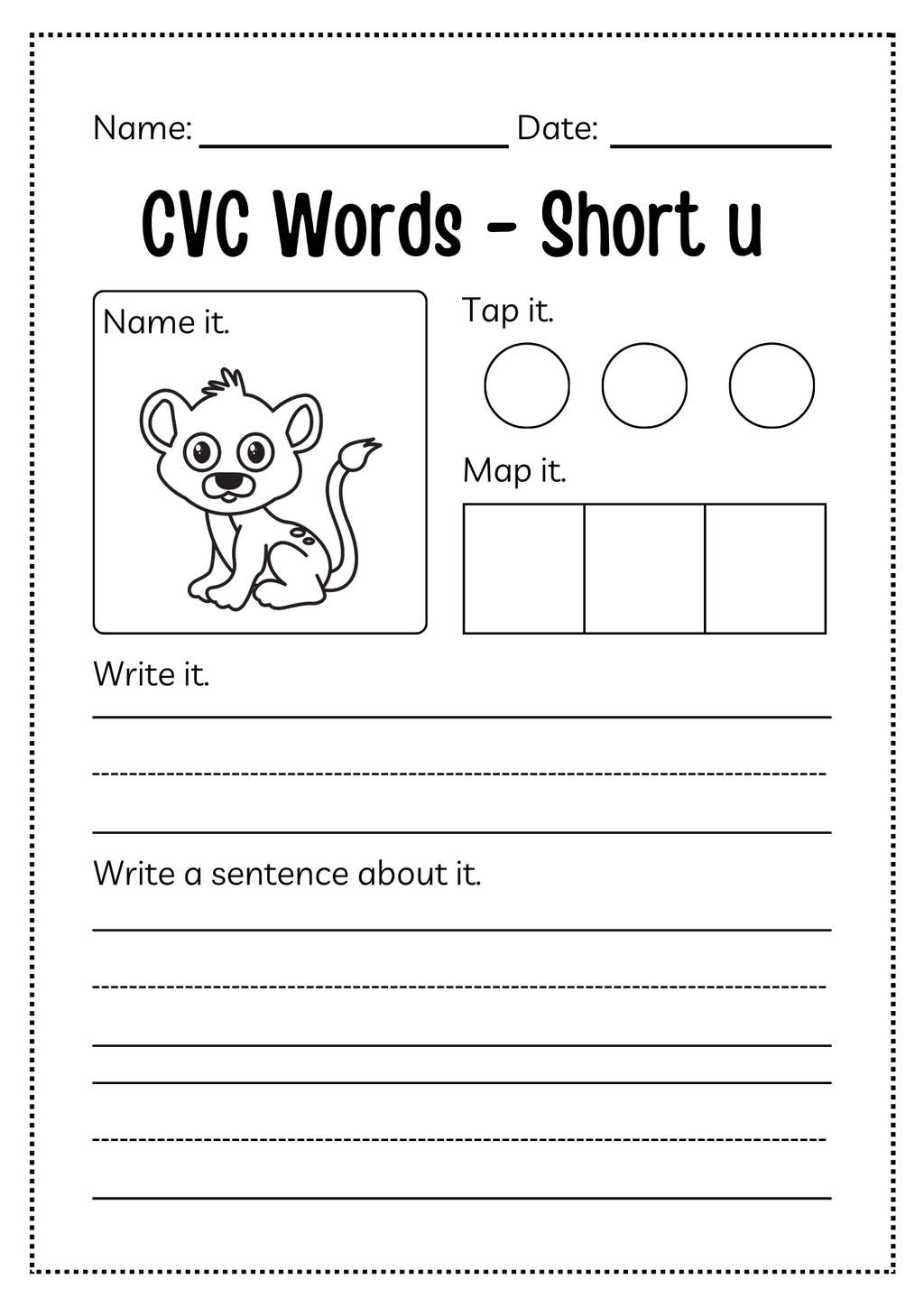 CVC Word Workbook 76 pages | Printable Phonics Activities