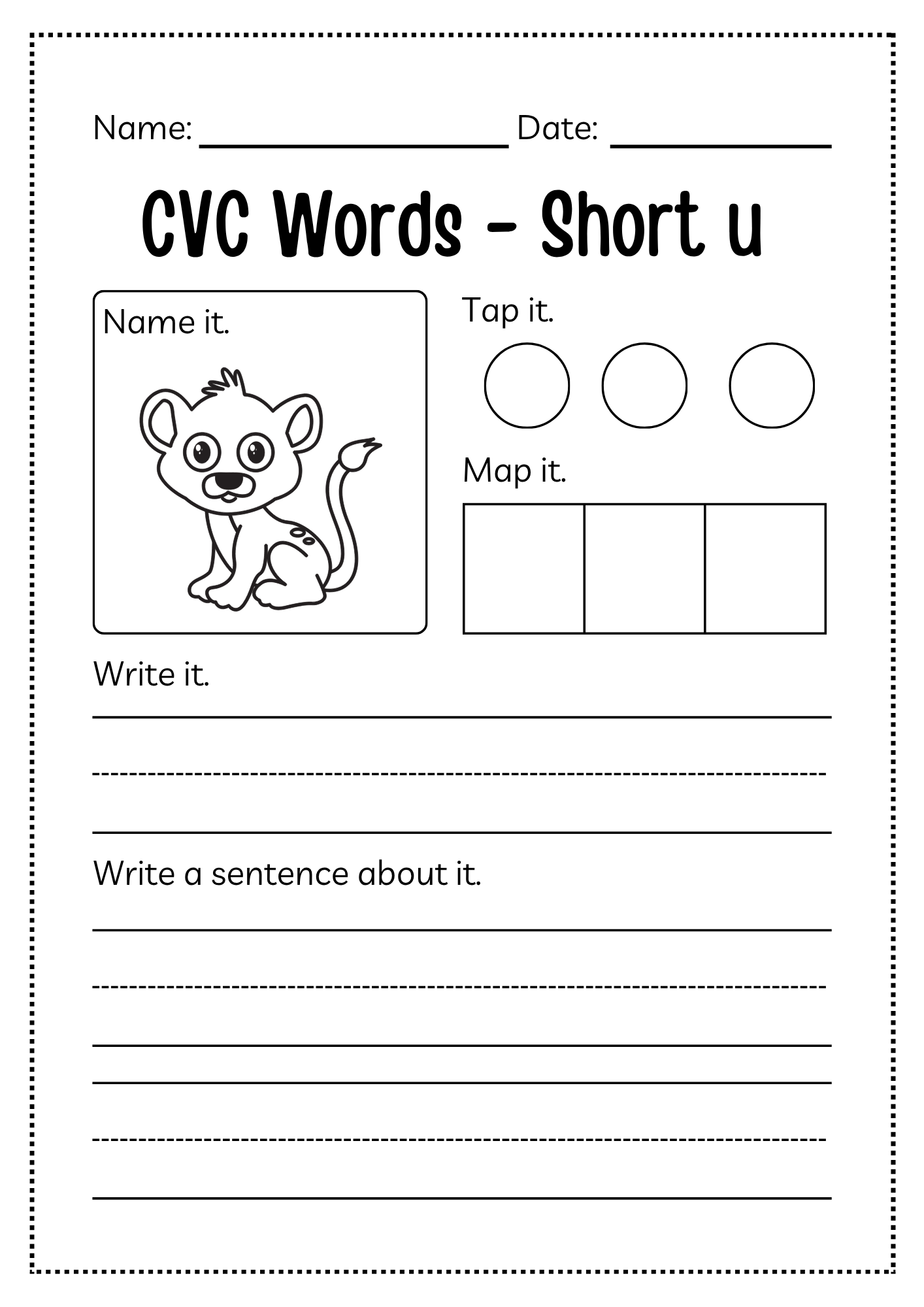 CVC Word Workbook 76 pages | Printable Phonics Activities