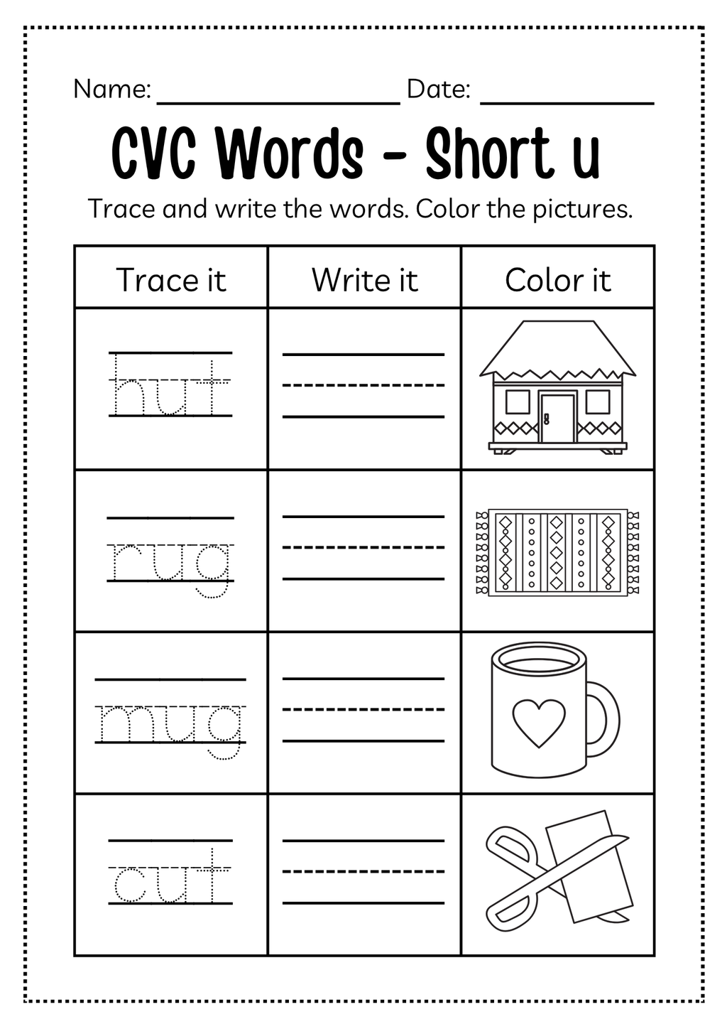 CVC Word Workbook 76 pages | Printable Phonics Activities