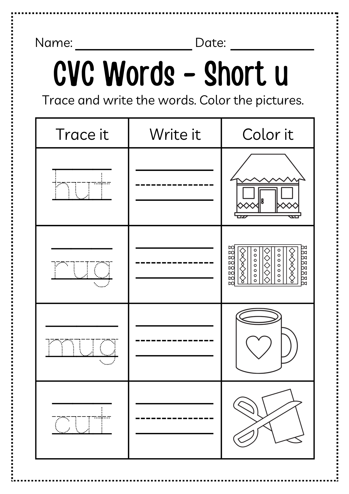 CVC Word Workbook 76 pages | Printable Phonics Activities