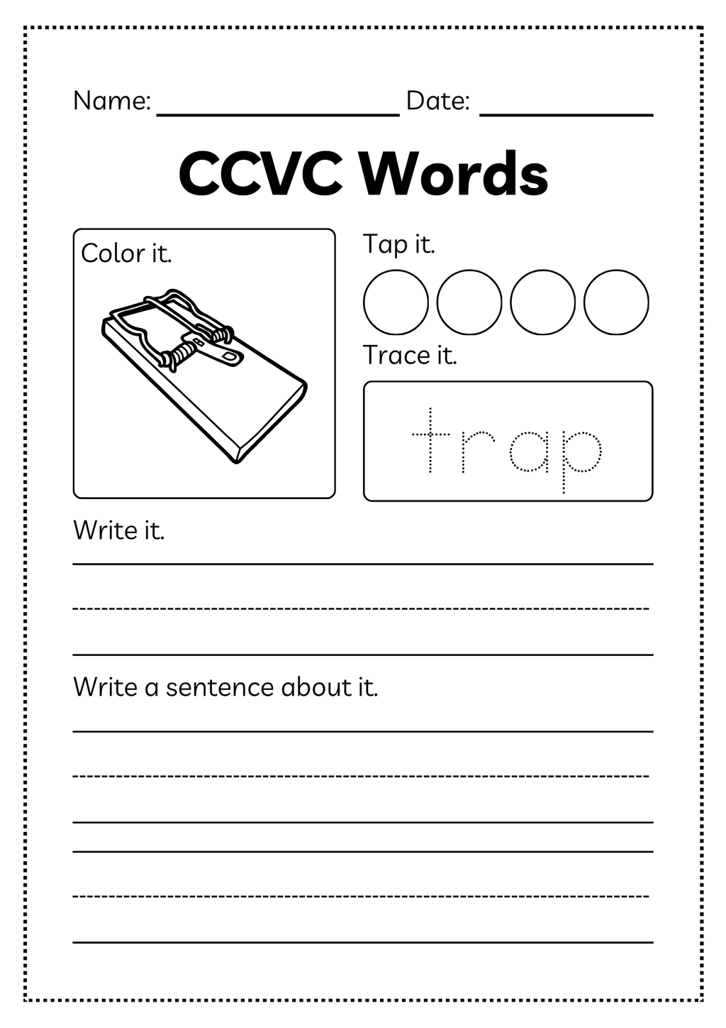 CCVC Word Workbook 53 pages | Printable Phonics Activities