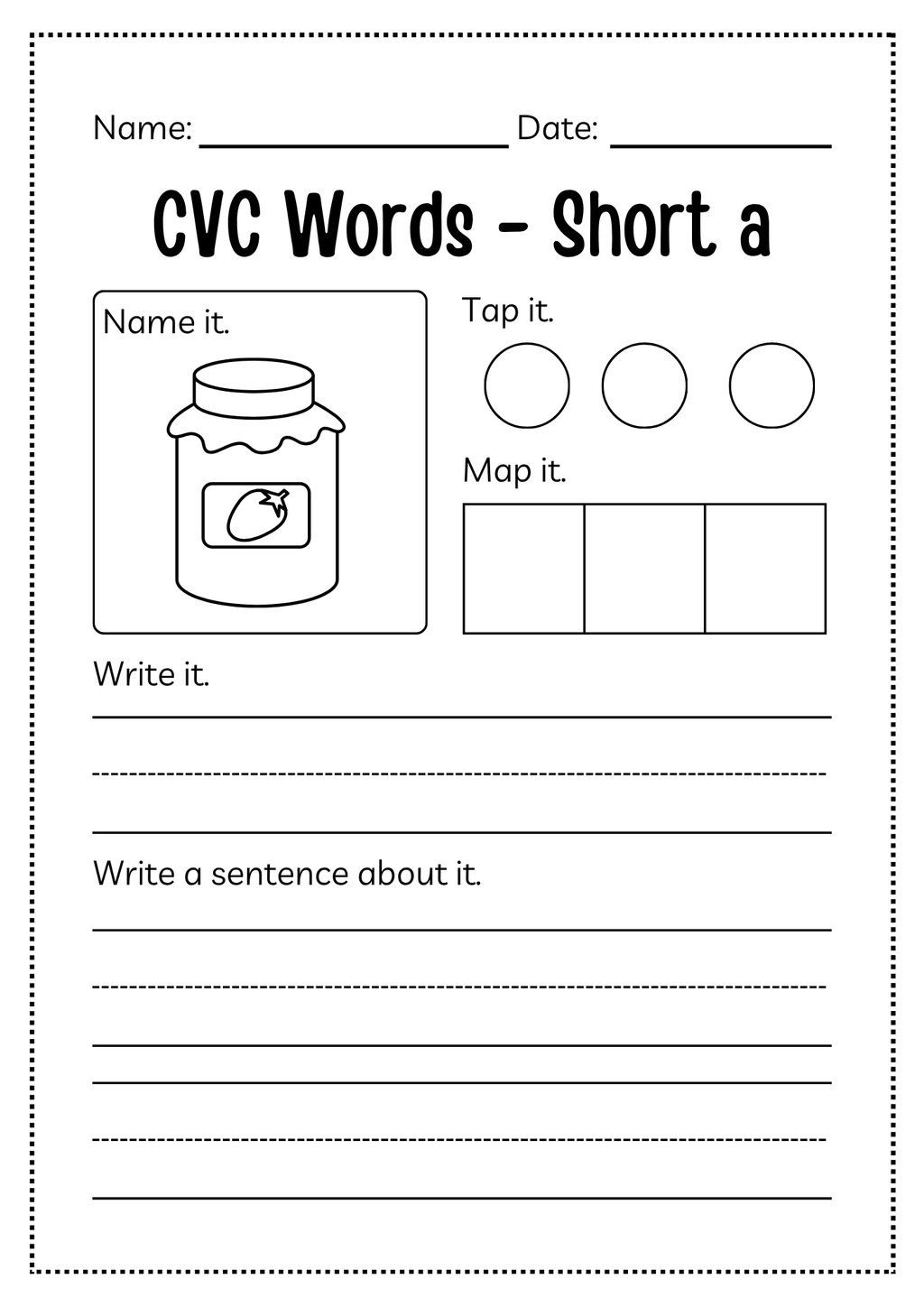 CVC Word Workbook 76 pages | Printable Phonics Activities