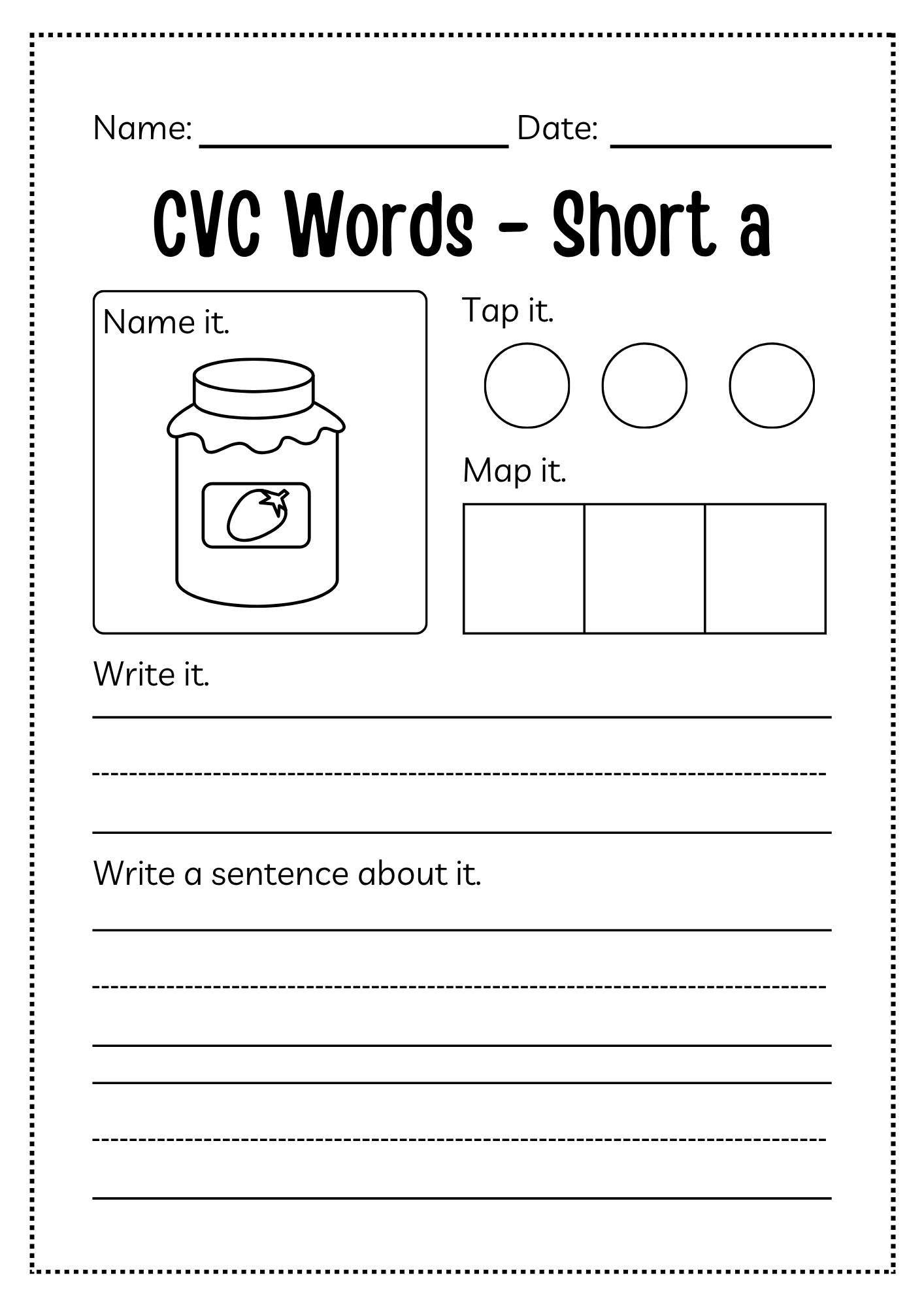 CVC Word Workbook 76 pages | Printable Phonics Activities
