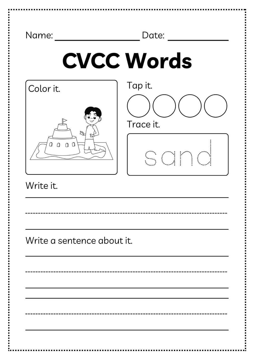 CVCC Word Workbook 46 pages | Printable Phonics Activities