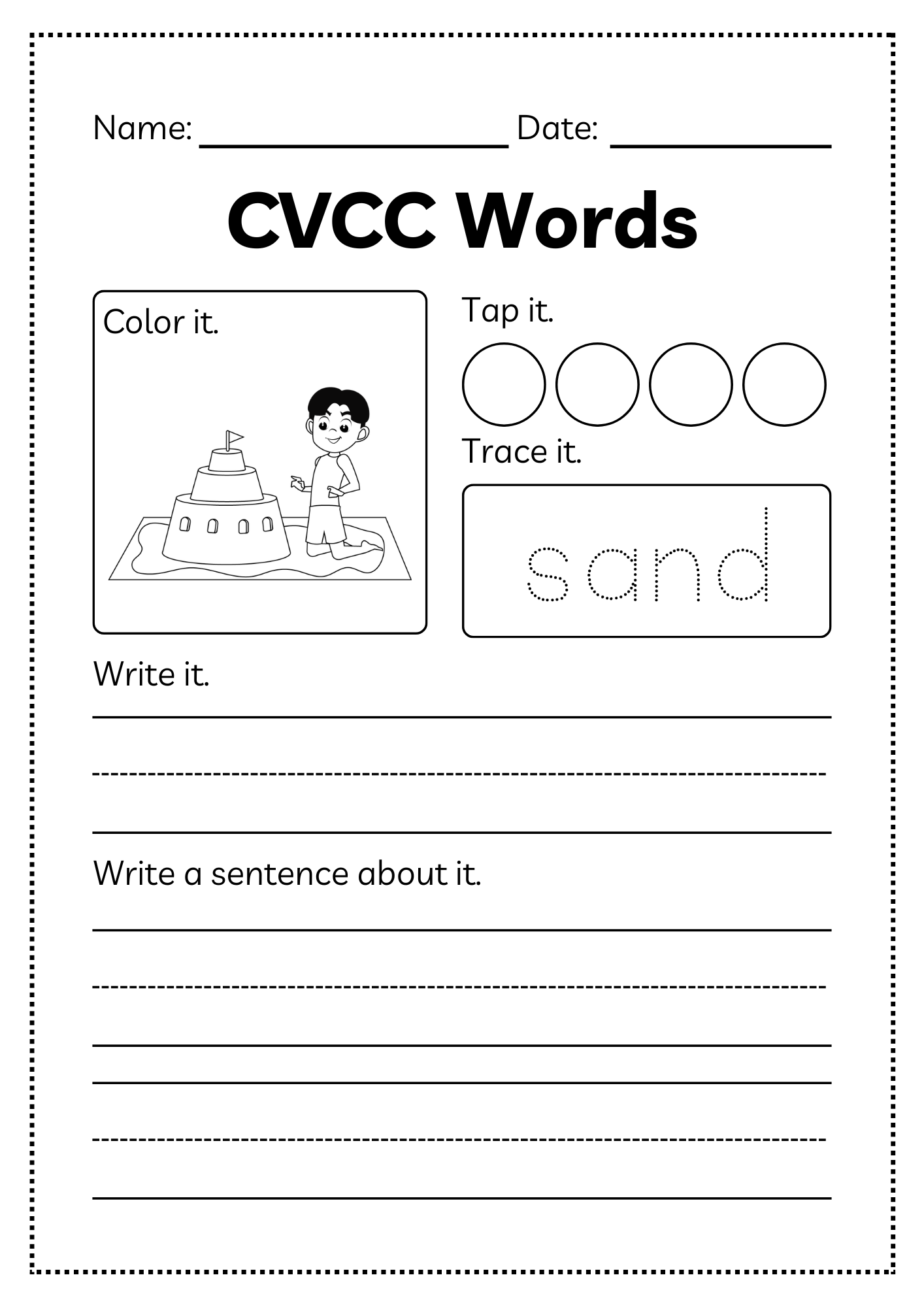 CVCC Word Workbook 46 pages | Printable Phonics Activities