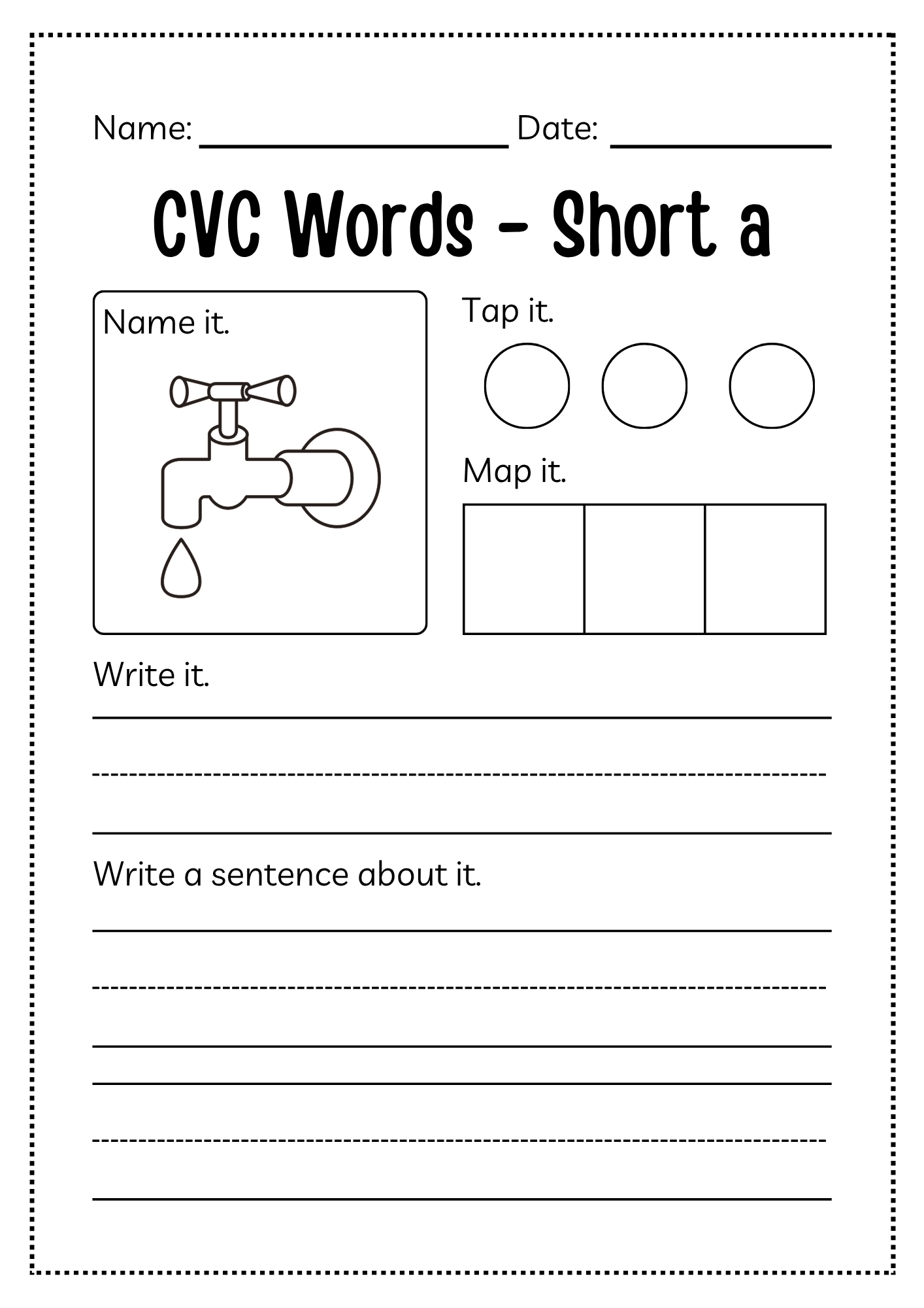 CVC Word Workbook 76 pages | Printable Phonics Activities