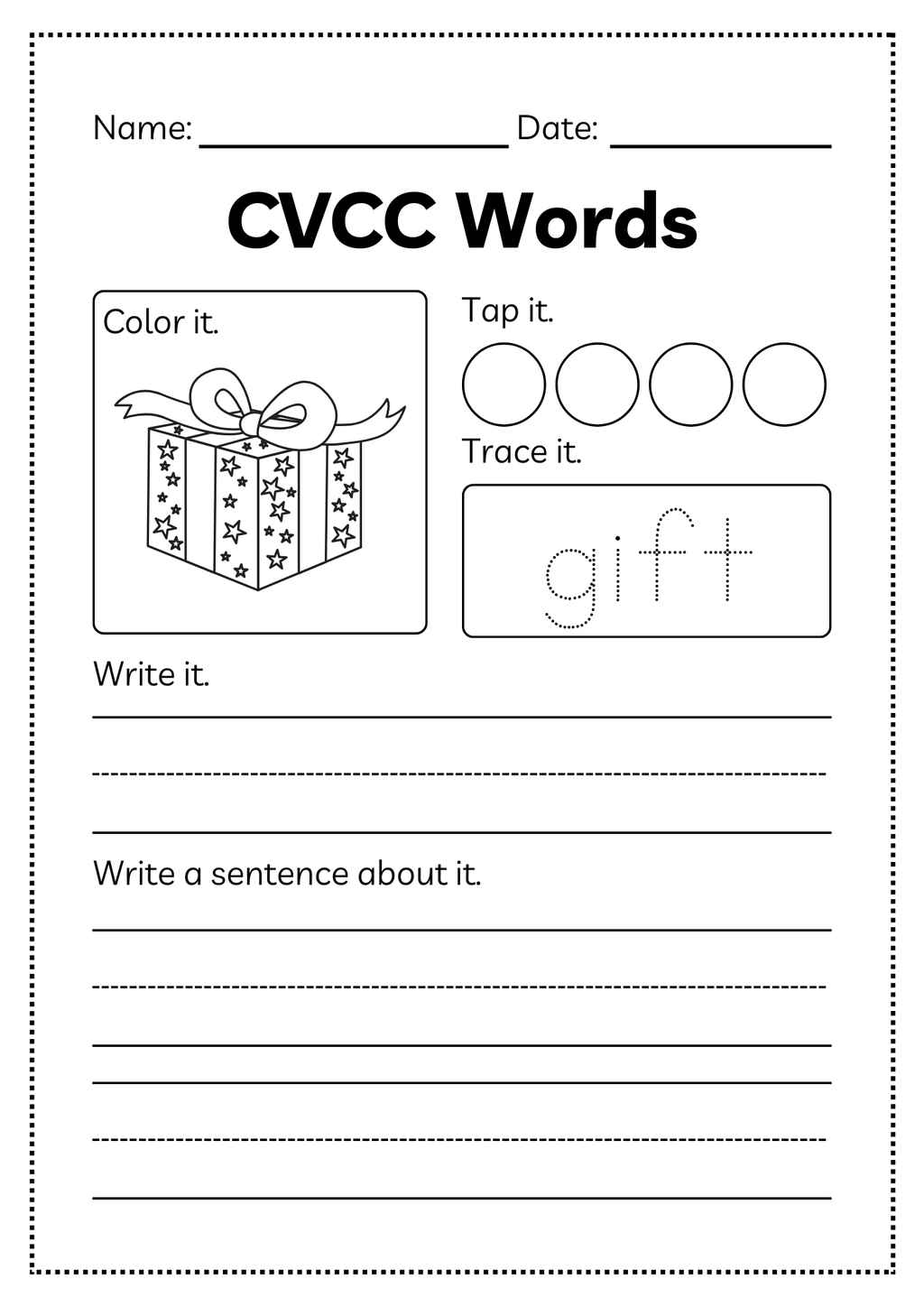 CVCC Word Workbook 46 pages | Printable Phonics Activities
